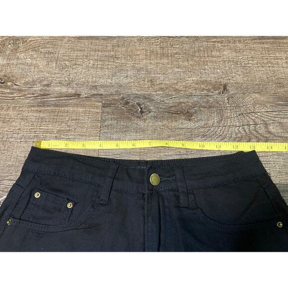 ANGVNS Black Denim Curvy Mini Skirt Size Small NWT - Picture 7 of 8